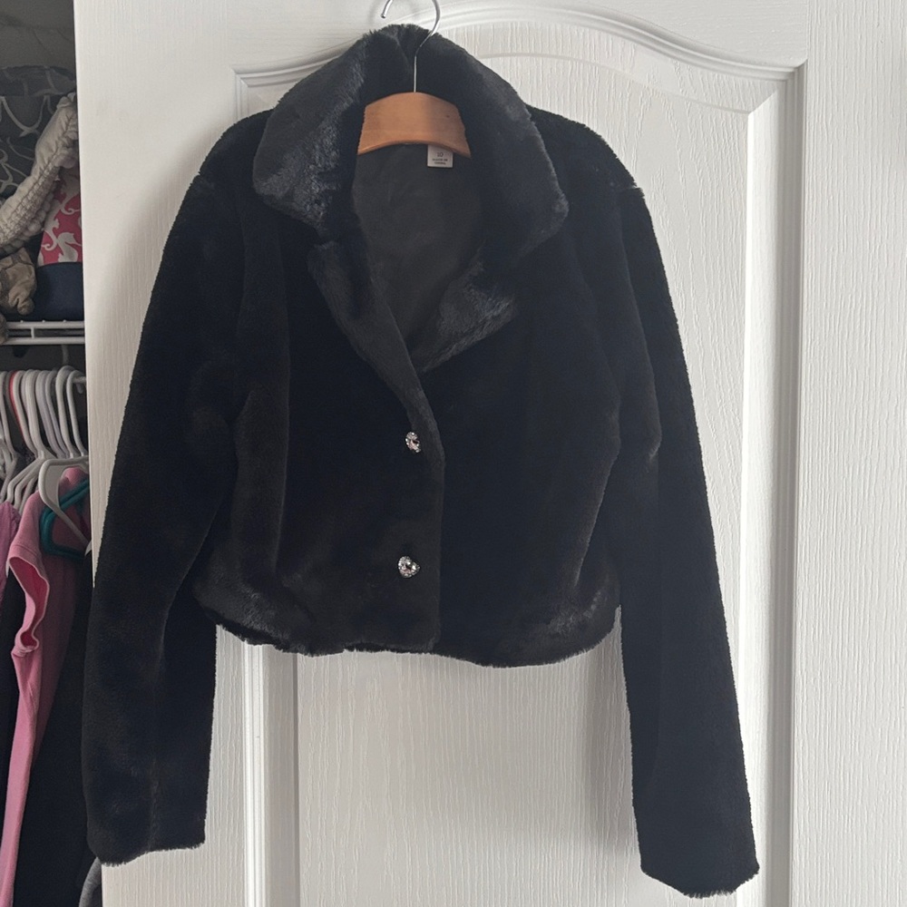 Knitworks Black Teddy Jacket for Kids